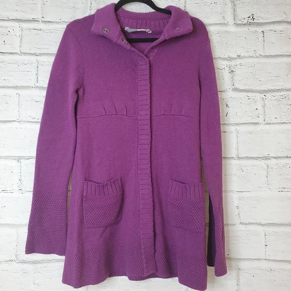 Athleta snap button up knit long sleeve long cardigan Size small